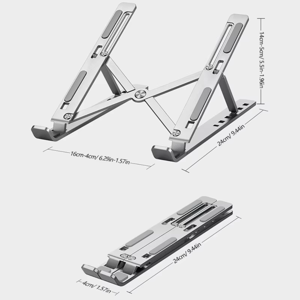 Foldable Ergonomic Aluminum Laptop Stand