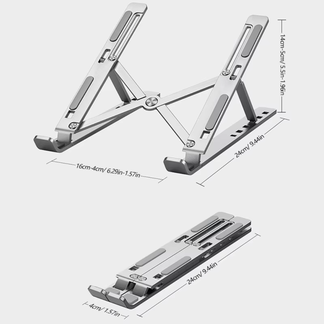 Foldable Ergonomic Aluminum Laptop Stand